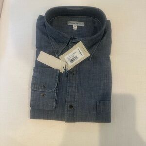 Peter Millar: Tamworth Chambray Cotton-Stretch Sport Shirt Size Medium: NWT